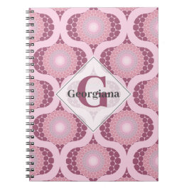 Caderno Espiral Nome Personalizado Dot Rosa Rusky Radiante Retroat