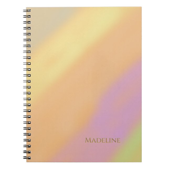 Caderno Espiral Nome Personalizado em Cores de Algodão Doce (Frente)