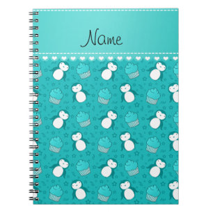 Caderno Espiral Nome personalizado estrela cupcakes de pinguins tu