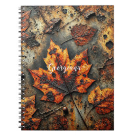 Caderno Espiral Nome Personalizado Folhas Industriais Grungentes
