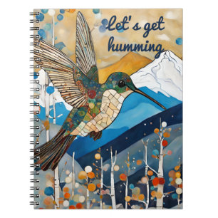 Caderno Espiral Nome personalizado Hummingbird