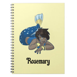 Caderno Espiral Nome personalizado Lady Mermaid