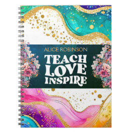 Caderno Espiral Nome Personalizado Melhor Professora Ever Rainbow 