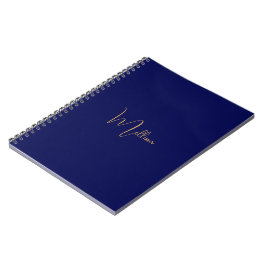 Caderno Espiral Nome personalizado minimalista azul