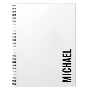 Caderno Espiral Nome Personalizado Mínimo Moderno