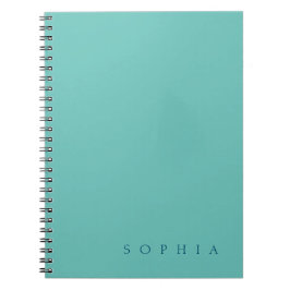 Caderno Espiral Nome Personalizado Moderno Azul e Verde