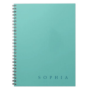 Caderno Espiral Nome Personalizado Moderno Azul e Verde