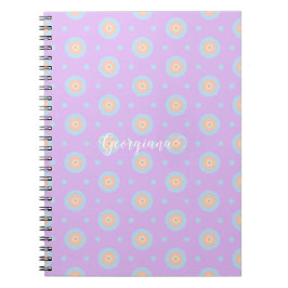 Caderno Espiral Nome Personalizado Pastel Cotovelo Arco-Íris Padrã