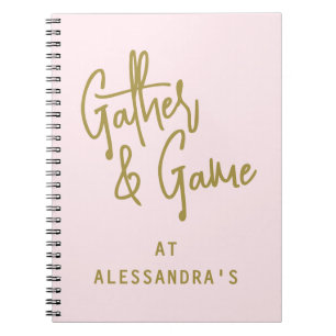 Caderno Espiral Nome Personalizado Pastel Rosa Dourado Jogo Divers