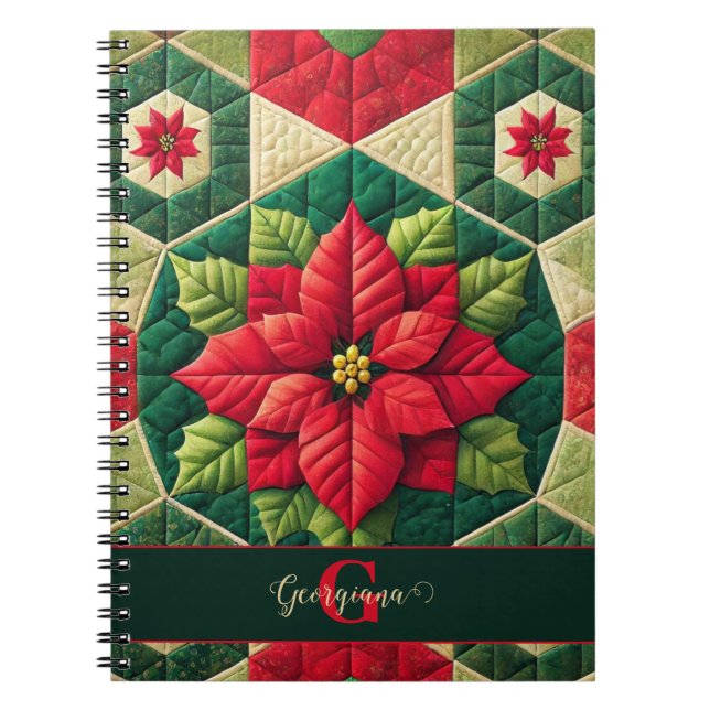 Caderno Espiral Nome Personalizado Patologia Festiva Floral Poinse (Frente)