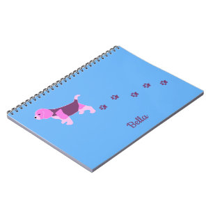 Caderno Espiral Nome personalizado Pawprint Pawprint Puppy Pawprin