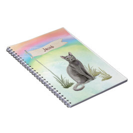 Caderno Espiral Nome Personalizado Pet de Gato Russo Azul