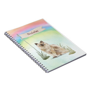 Caderno Espiral Nome Personalizado Ragdoll Cat Pet