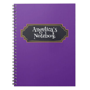 Caderno Espiral Nome Personalizado Roxo Spooky