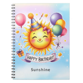 Caderno Espiral Nome personalizado Sunshine Feliz Presente de Aniv