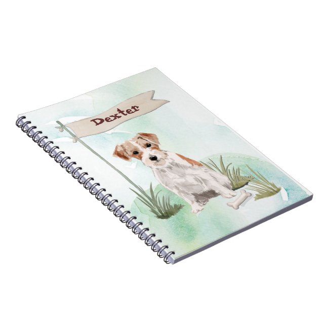 Caderno Espiral Nome personalizado Wire Haired Jack Russell Pet Do (Lado Direito)