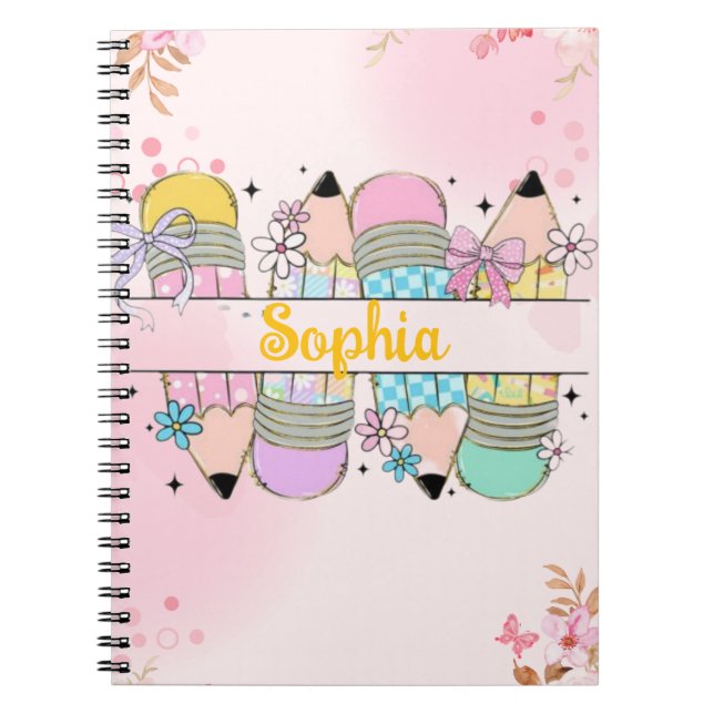 CADERNO ESPIRAL NOME PERSONALIZÁVEL (Frente)