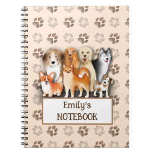 Caderno Espiral Nome personalizável do padrão de ocupação da famíl