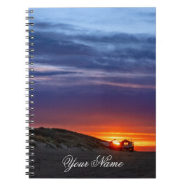 Caderno Espiral Nome personalizável romance de pôr do sol do amant