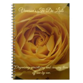 Caderno Espiral Nome Personalizável Rosa Amarelo + Bloco de Notas