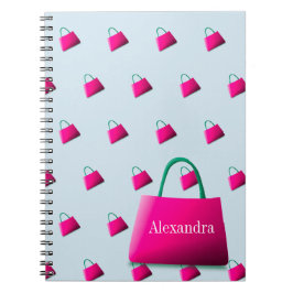 Caderno Espiral Nome pessoal Modern Pastel Blue