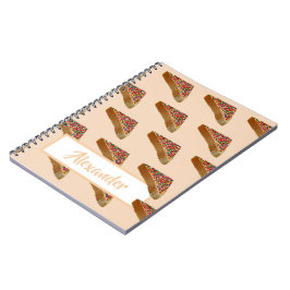 Caderno Espiral Nome Pessoal Pão Látea Laranja Moderno Pastel Past