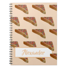 Caderno Espiral Nome Pessoal Pão Látea Laranja Moderno Pastel Past