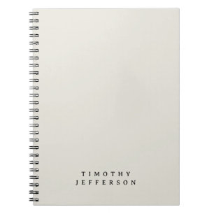 Caderno Espiral Nome Próprio Minimalista Moderno Elegante