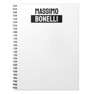 Caderno Espiral Nome Próprio Minimalista Moderno Simples Preto Bra
