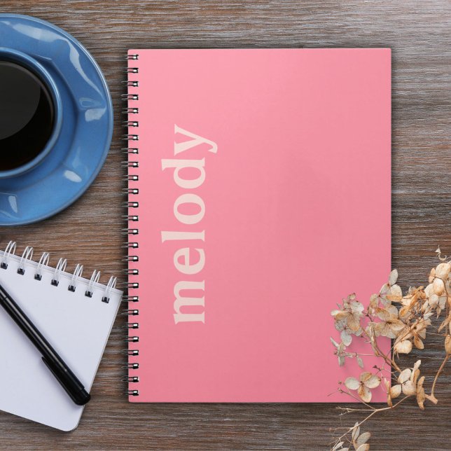 Caderno Espiral nome rosa quarto de dormir moderno  (Criador carregado)