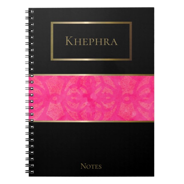 Caderno Espiral Nome Simples Bright Pink Batik (Frente)