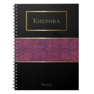 Caderno Espiral Nome Simples Deep Ruby Batik