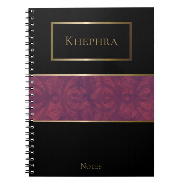 Caderno Espiral Nome Simples Deep Ruby Batik (Frente)