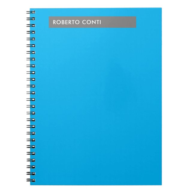 Caderno Espiral Nome Único Moderno de Simples Mínimo (Frente)