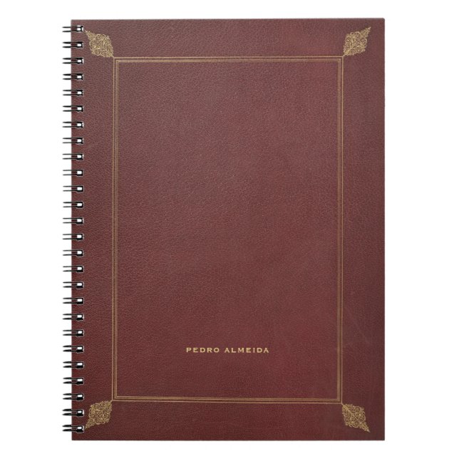 Caderno Espiral Nome velho do estilo do vintage da capa do livro (Frente)