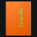 Caderno Espiral Nome Verde Primavera 3D Amarelo do limão | Funny O<br><div class="desc">Minúscula Neon Sunset Orange iPhone 16 Case (Limão Amarelo e Primavera Verde Shadow 3D Text Name) Adicione seu primeiro nome,  sobrenome,  letras iniciais. Personalize para seu uso personalizado. Clique no botão "Personalizar" para alterar a cor de fundo,  os estilos de fonte e a cor da fonte.</div>