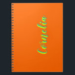 Caderno Espiral Nome Verde Primavera 3D Amarelo do limão | Funny O<br><div class="desc">Minúscula Neon Sunset Orange iPhone 16 Case (Limão Amarelo e Primavera Verde Shadow 3D Text Name) Adicione seu primeiro nome,  sobrenome,  letras iniciais. Personalize para seu uso personalizado. Clique no botão "Personalizar" para alterar a cor de fundo,  os estilos de fonte e a cor da fonte.</div>