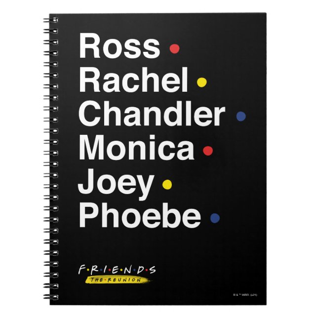 Caderno Espiral Nomes dos Personagens | FRIENDS™ (Frente)
