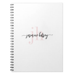 Caderno Espiral Nomes e Iniciais de Tendências Simples