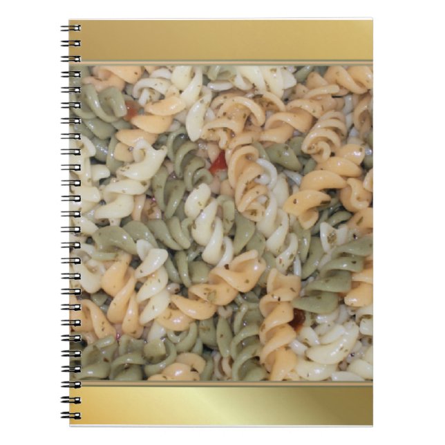 Caderno Espiral Noodles de massas ouros (Frente)