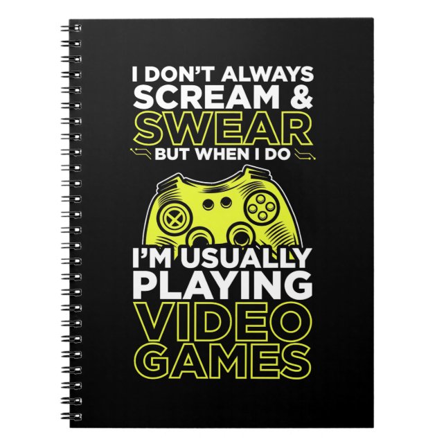 Caderno Espiral Normalmente Estou Jogando Videos games (Frente)