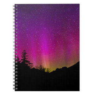 Caderno Espiral Norte Luzes Aurora Borealis StarNight Sky