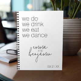 Caderno Espiral Nós Bebemos Dança Comida - Casamento Moderno