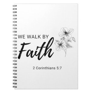 Caderno Espiral Nós Caminhamos Por Fé, Escritura Cristã de Bíblias
