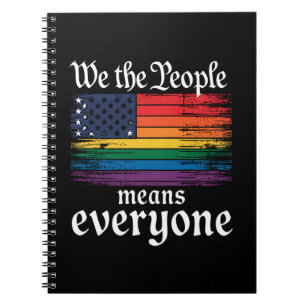 Caderno Espiral Nós O Povo Significa Todos Bandeira EUA LGBTQ