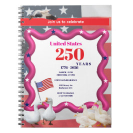 Caderno Espiral Nós, Os Gansos Bobos, 250º Celebração Divertida