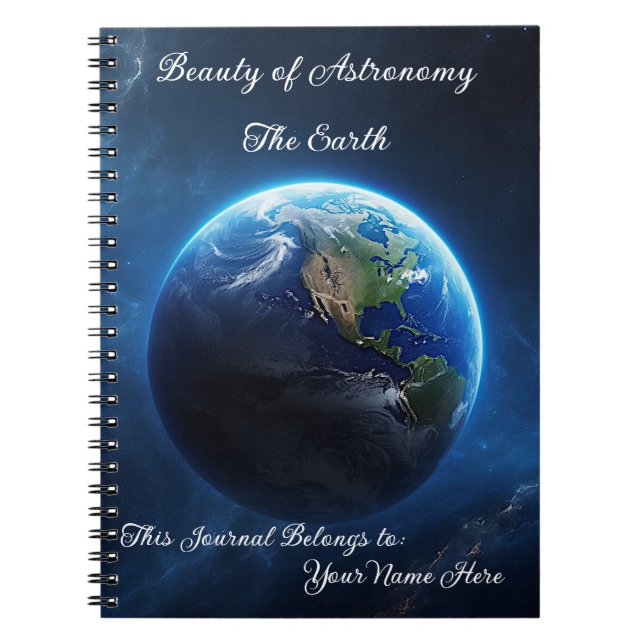 Caderno Espiral Nossa casa de apphire no espaço (Frente)