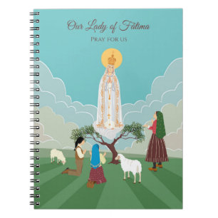 Caderno Espiral Nossa Senhora de Fátima e os três pastores