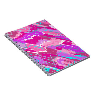 Caderno Espiral Nostalgia Pop Art em Magenta