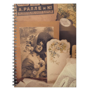 Caderno Espiral Nostalgic Glamor: Retratos Russos Vintage.